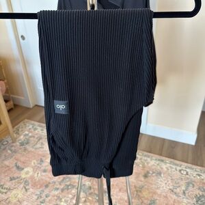 ALO Yoga Black Ribbed Track Pants